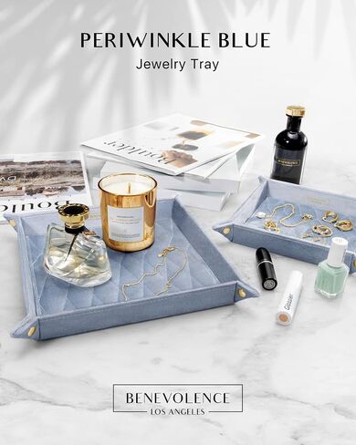 مجموعة Benevolence LA Valet Tray للرجال مكونة من قطعتين | منظم العطور، صينية تنظيم المجوهرات، صينية الزينة لأسطح الخزانة، صينية كاتشال، صينية المفاتيح، صينية مزخرفة، أسود أبنوسي in Saudi Arabia