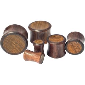 PAIR of Beautiful Concave Sono & Teak Wood Plugs - Gauges - Tunnels - Body Jewelry in Kuwait