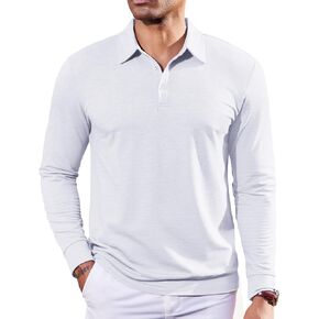 COOFANDY Mens Polo Shirts Long Sleeve Casual Lightweigt Golf Polos Button Collared TShirt in Kuwait