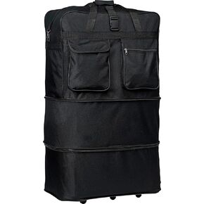 36" Black Rolling Wheeled Expandable Duffle Bag Spinner Suitcase Luggage - 5 Wheels in Saudi Arabia