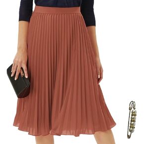 تنانير نسائية عالية الخصر مرنة شيفون ميدي تنورة خط in Kuwait