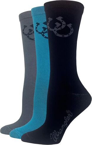 Wrangler Women's Horse Shoe Pattern Crew Socks (3 أزواج) in Saudi Arabia