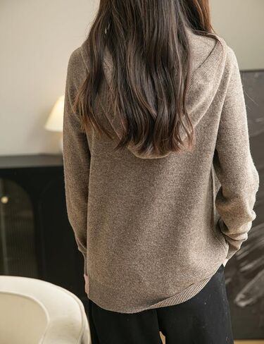 Women's 100% Merino Wool Hoodies 2025 Fall Winter Warm Soft Sweater Long Sleeve Knitted Sweatshirt with Pocket in Saudi Arabia