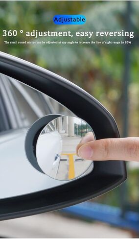 KARKOR Blind Spot Mirror Round HD Glass Convex 360° Wide Angle Side Rear View Mirror Exterior Accessories and Interior for Cars SUV and Trucks Pack of 2 in Saudi Arabia