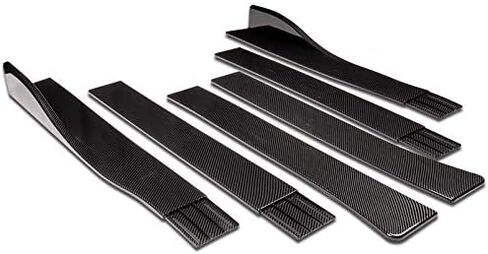 9pcs Combo Front Bumper Body Kit Lip + Side Skirt Extensions Diffuser Compatible with 2016-2020 Tesla Model S 2017 2018 2019 (Painted Black) in Saudi Arabia