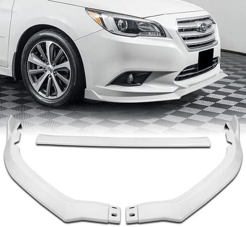 3 Pieces STi-Style Front Bumper Lip Spoiler Splitter Side Body Kit Trim Protection Compatible with 2015-2017 Subaru Legacy, 2016 (Painted White) in Saudi Arabia