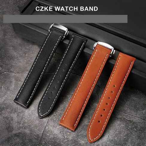 for Omega Seamaster 300 150 Speedmaster 007 AT150 Brown Watchband Bracelet Deployant Clasp 19mm 20mm 21mm Italian Leather Strap (Color : A Black-no bukcle, Size : 19mm) in Saudi Arabia