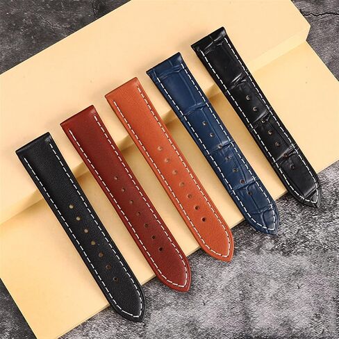 for Omega Seamaster 300 150 Speedmaster 007 AT150 Brown Watchband Bracelet Deployant Clasp 19mm 20mm 21mm Italian Leather Strap (Color : A Black-no bukcle, Size : 19mm) in Saudi Arabia