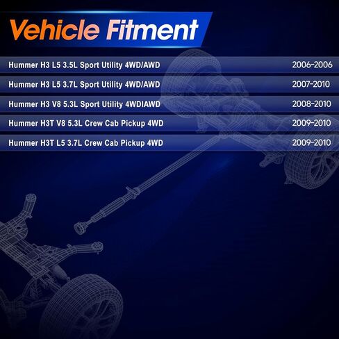938-008 تجميع عمود عمود عمود عمود الدافع الأمامي [4WD] ملائمة لهاممر H3 2006-2010 Sport Utility ، H3T 2009-2010 Crew Cab ، OE 10376298 ، 15860584 in Saudi Arabia