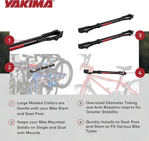 Yakima TubeTop Hitch Mounted Bike Rack with Seat Post Mounting Type, Oversized Diameter Tubing, and Anti Rotation Inserts for Bicycles, 2 Pack in Saudi Arabia