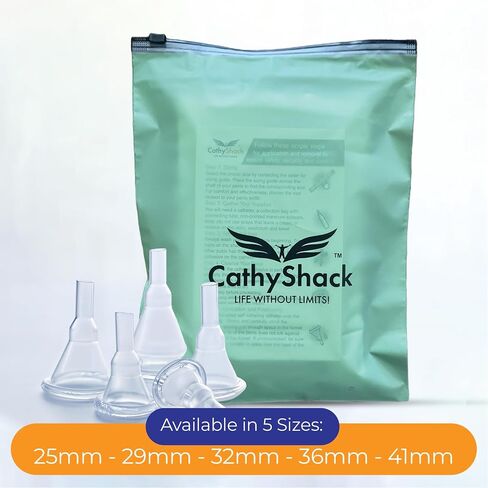 30 Pack 32mm External Condom Catheters for Men Day or Night-Breathable 100%Silicone, Latex Free, Transparent, Moisture Wicking Self Sealing Adhesive, with CathyShack Travel/Storage Bag & Instructions in Saudi Arabia