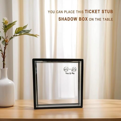 Travel Adventure Archive Memory Ticket Stub Shadow Box Display Frame with Slot on Top for Lover (Black(youme), 8*8) in Saudi Arabia