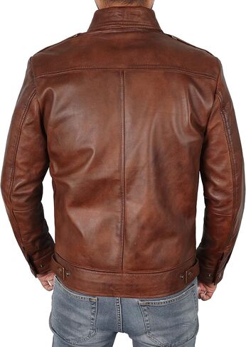 سترة جلدية للرجال - Lambskin Classic Classic Style Leather Justicets للرجال بني جلدي سترة للرجال in Kuwait