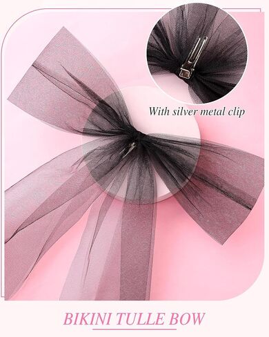 8 Pcs Bachelorette Bikini Bow Veil Detachable Tulle Bow Bach Pool Party Bathing Suit Bikini Accessories in Saudi Arabia