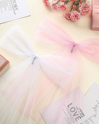 8 Pcs Bachelorette Bikini Bow Veil Detachable Tulle Bow Bach Pool Party Bathing Suit Bikini Accessories in Saudi Arabia