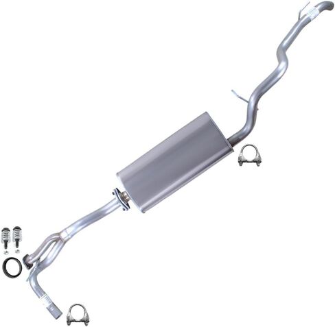 Northeastern Exhaust | Stainless Steel Y-Pipe, Muffler, Tail Pipe Exhaust System Kit Compatible for Jeep Liberty 2004 3.7L | Free Gasket and Clamps Included | Automotive Replacement Part in Saudi Arabia