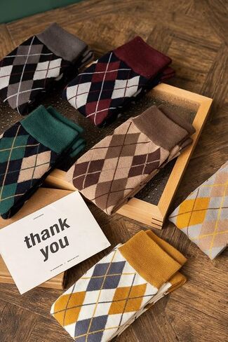 Argyle Knee High Socks for Women Vintage Long Tube Socks Halloween Party Costume Knee Highs Calf Stocking Sock in Saudi Arabia