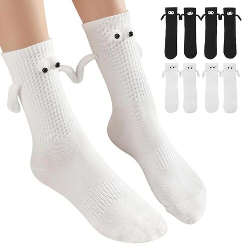 4 Pairs Funny Socks, Magnetic Holding Hands Socks, These Suit Both Men and Women in Saudi Arabia