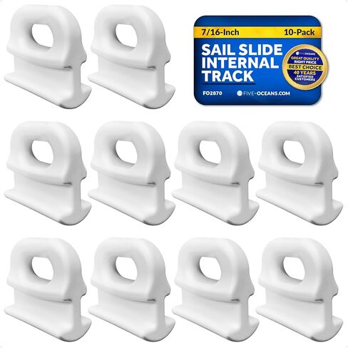Five Oceans Sail Slide - Internal Track - 7/16-Inch (11mm) Internal Mast Track Slide, 10-Pack for Small to Medium-Sized Sailboats, Cruising Yachts, Ketches, and Yawls- FO2870 in Kuwait