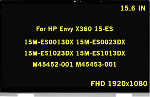 15.6" Replacement for HP Envy X360 15-ES 15M-ES0013DX 15M-ES0023DX 15M-ES1023DX 15M-ES1013DX M45452-001 M45453-001 1080P IPS LCD Display Touch Screen Digitizer Assembly with Bezel in Saudi Arabia