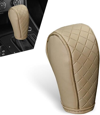 Car Gear Shift Knob Cover, Soft Leather Car Stick Shift Konb Cover, Anti-Slip Auto Konb Gear Shift Stick Protector, Universal Car Shift Protector Decorative Accessories for Most Cars (Black) in Saudi Arabia
