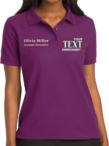 Custom Embroidered Polo Shirts for Women Personalized Add Your Name Text Polo Shirts for Ladies in Saudi Arabia
