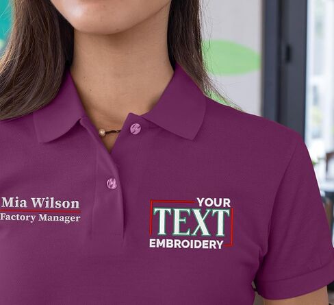 Custom Embroidered Polo Shirts for Women Personalized Add Your Name Text Polo Shirts for Ladies in Saudi Arabia