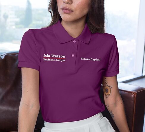 Custom Embroidered Polo Shirts for Women Personalized Add Your Name Text Polo Shirts for Ladies in Saudi Arabia