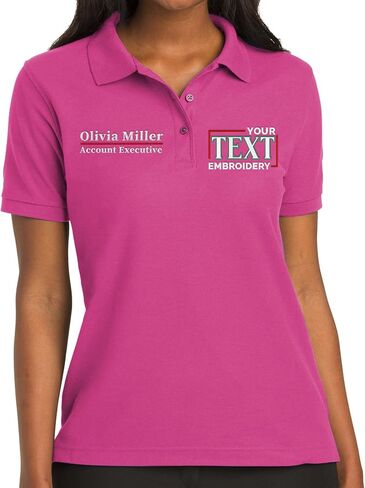 Custom Embroidered Polo Shirts for Women Personalized Add Your Name Text Polo Shirts for Ladies in Saudi Arabia