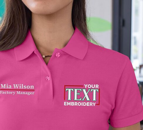 Custom Embroidered Polo Shirts for Women Personalized Add Your Name Text Polo Shirts for Ladies in Saudi Arabia