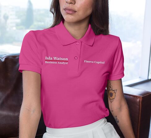Custom Embroidered Polo Shirts for Women Personalized Add Your Name Text Polo Shirts for Ladies in Saudi Arabia