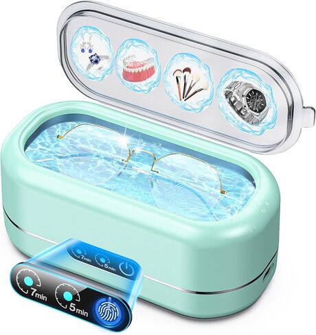 Professional Ultrasonic Jewelry Cleaner with Digital Timer,50KHz Ultrasonic Cleaner Machine with 304 Stainless Steel for Jewelry,Eyeglasses, Rings, Coin, Watch Strap, Tools, Dentures, Hygiene Items in Saudi Arabia