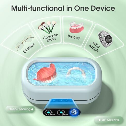 Professional Ultrasonic Jewelry Cleaner with Digital Timer,50KHz Ultrasonic Cleaner Machine with 304 Stainless Steel for Jewelry,Eyeglasses, Rings, Coin, Watch Strap, Tools, Dentures, Hygiene Items in Saudi Arabia