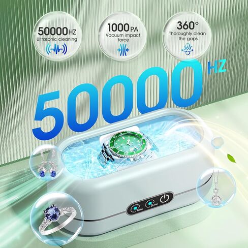 Professional Ultrasonic Jewelry Cleaner with Digital Timer,50KHz Ultrasonic Cleaner Machine with 304 Stainless Steel for Jewelry,Eyeglasses, Rings, Coin, Watch Strap, Tools, Dentures, Hygiene Items in Saudi Arabia