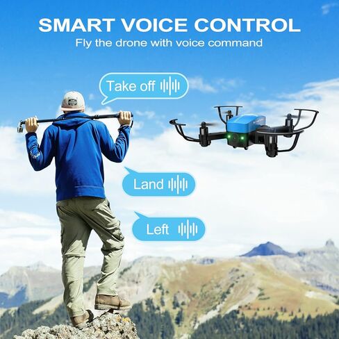 طائرة بدون طيار صغيرة مع كاميرا للأطفال 1080 بكسل FPV، ألعاب طائرات بدون طيار للأعمار من 8 إلى 13 عامًا مع أجنحة قابلة للطي، تثبيت الارتفاع، وضع مقطوعة الرأس، تقلبات ثلاثية الأبعاد، التحكم بالإيماءات الصوتية، طائرة بدون طيار للتحكم عن بعد، بطاريتان in Kuwait