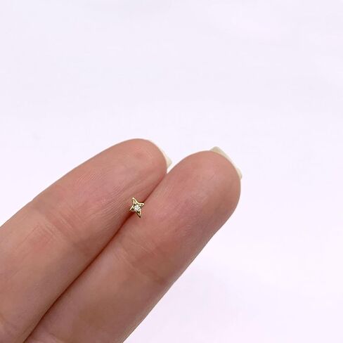 Flat Back Stud Cartilage Hypoallergenic Earrings For Women 18G Titanium Gold Tragus CZ Flatback Helix Silver Threadless Piercing 14K Small Tiny Studs Jewelry in Saudi Arabia