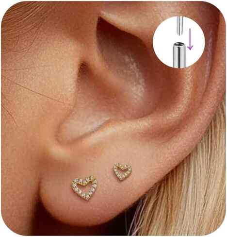 مسطح عشيق بطولة غضروف الأقراط لنساء للنساء 18G التيتانيوم الذهب tragus cz flatback helix silverless piercing 14k صغير الأزرار الصغيرة المجوهرات in Kuwait