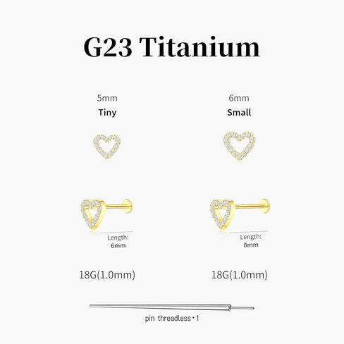 مسطح عشيق بطولة غضروف الأقراط لنساء للنساء 18G التيتانيوم الذهب tragus cz flatback helix silverless piercing 14k صغير الأزرار الصغيرة المجوهرات in Kuwait