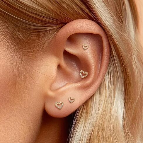 مسطح عشيق بطولة غضروف الأقراط لنساء للنساء 18G التيتانيوم الذهب tragus cz flatback helix silverless piercing 14k صغير الأزرار الصغيرة المجوهرات in Kuwait