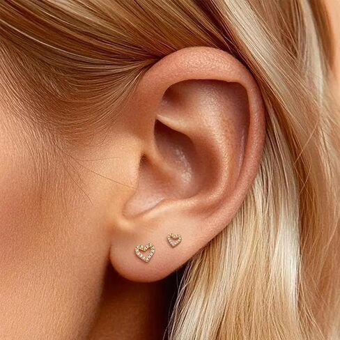 مسطح عشيق بطولة غضروف الأقراط لنساء للنساء 18G التيتانيوم الذهب tragus cz flatback helix silverless piercing 14k صغير الأزرار الصغيرة المجوهرات in Kuwait