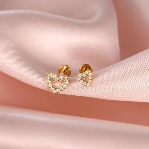 مسطح عشيق بطولة غضروف الأقراط لنساء للنساء 18G التيتانيوم الذهب tragus cz flatback helix silverless piercing 14k صغير الأزرار الصغيرة المجوهرات in Kuwait