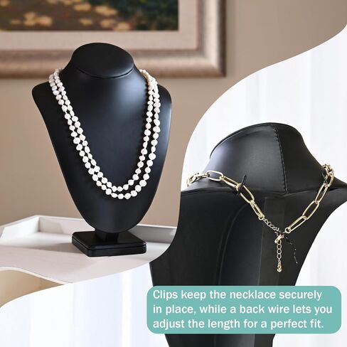 مجموعة عرض مجوهرات MOOCA 11 PCS ، تمثال نصفي عرض لقلادة ، حامل سوار T-BAR ، منظم قرط ، حامل رنين للعرض والمتجر ، جلد فو ، أسود مميز الجلود in Saudi Arabia