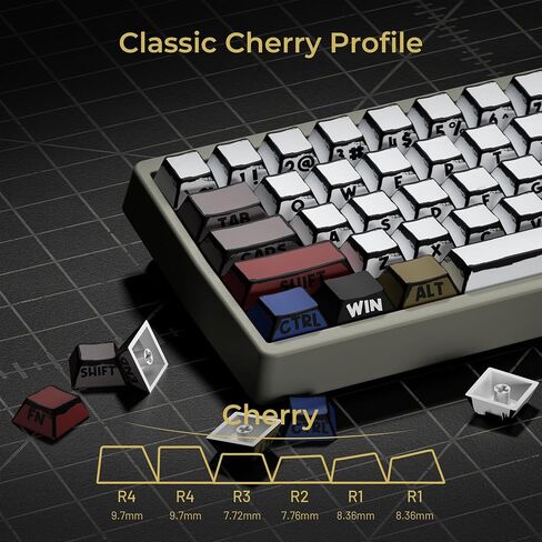 XVX Retro PBT Keycaps, Custom Key caps, Cherry Profile Dye Sublimation Keycap Set Suitable for 60% 65% 75% 100% Cherry Gateron MX Switches Mechanical Keyboard in Saudi Arabia