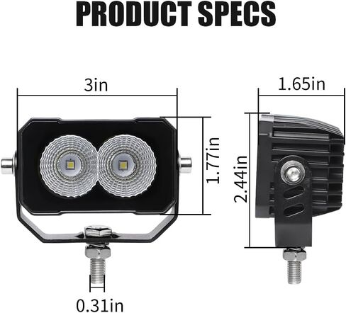 EXZEIT 3 Inch Small light Pods 40W Auxiliary Lights for Motorcycle Bike Little Car Fog Lights Backup Lights for Truck Trailer, 12/24V, Flood Beam in Kuwait