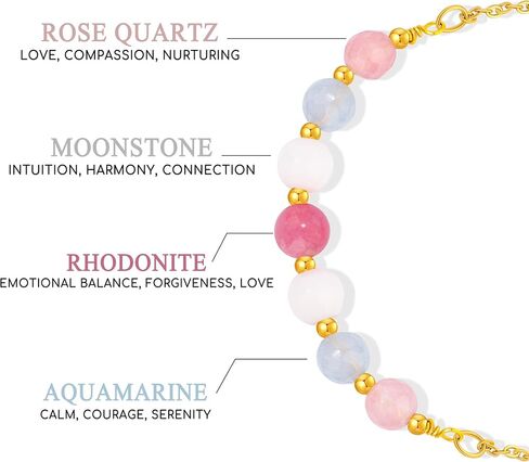 هدية الحمل الصحي Joycuff ، أساور Moonstone ، أساور الأمل للنساء ، عيد ميلاد عيد الميلاد عيد الميلاد لأول مرة هدايا أمي in Kuwait
