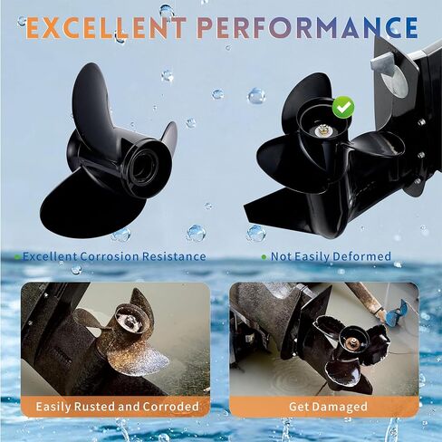 13 1/4 x 17 Boat Motor Aluminum Alloy Propeller for Mercury Engines 60-125HP Outboard Propeller,15 Tooth,RH,3 Blades,Black, 13.25 x 17,Replaces 48-77344A45 in Saudi Arabia