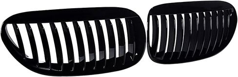 Astra Depot Kidney Grille Inserts Compatible with 2004-2010 BMW E63 E64 650i 650Ci 645Ci M6 2-Door (Glossy Black M-Color) in Saudi Arabia