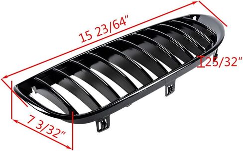 Astra Depot Kidney Grille Inserts Compatible with 2004-2010 BMW E63 E64 650i 650Ci 645Ci M6 2-Door (Glossy Black M-Color) in Saudi Arabia