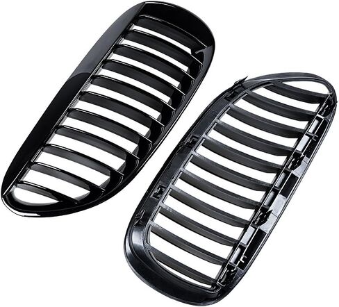 Astra Depot Kidney Grille Inserts Compatible with 2004-2010 BMW E63 E64 650i 650Ci 645Ci M6 2-Door (Glossy Black M-Color) in Saudi Arabia