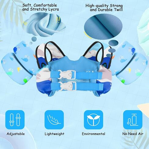 Swim Vest for Kids 30-60 Lbs Girls Boys Life Jacket with Double Security Buckle Floaties for Toddler from 2,3,4,5,6,7,8 Years Old Children in Saudi Arabia